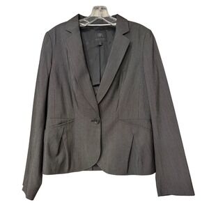 Banana Republic Womens Charcoal Gray Wool Blend Single Button Blazer Sz 10